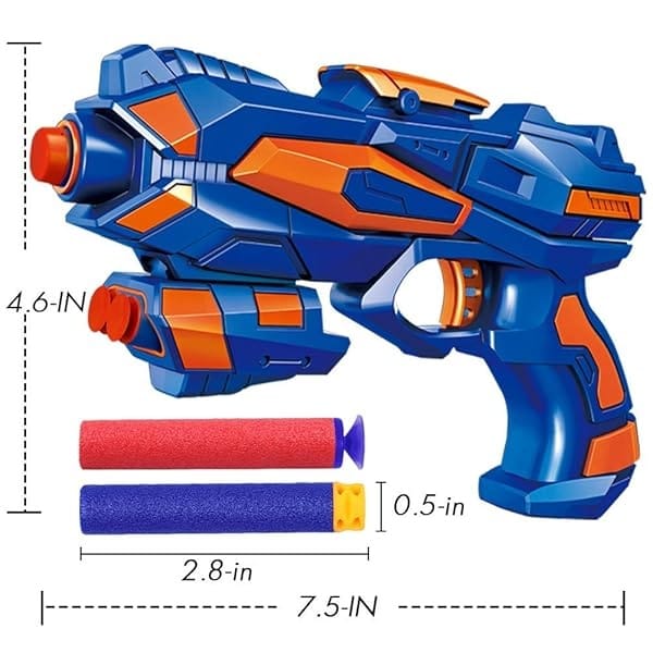 POKONBOY Pistolas Blaster de 6 unidades para pistolas Nerf, pistolas de juguete para niños con 120 dardos de espuma de relleno, juguetes de pistola de mano para niños de 4 a 8 años de edad, cumpleaños - Image 3