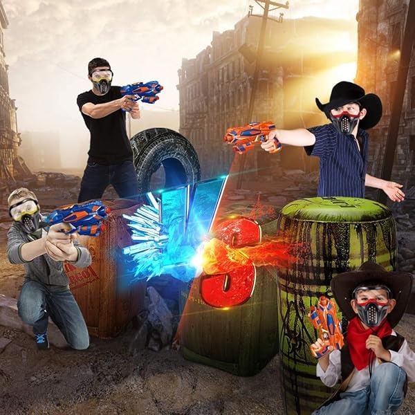 POKONBOY Pistolas Blaster de 6 unidades para pistolas Nerf, pistolas de juguete para niños con 120 dardos de espuma de relleno, juguetes de pistola de mano para niños de 4 a 8 años de edad, cumpleaños - Image 7