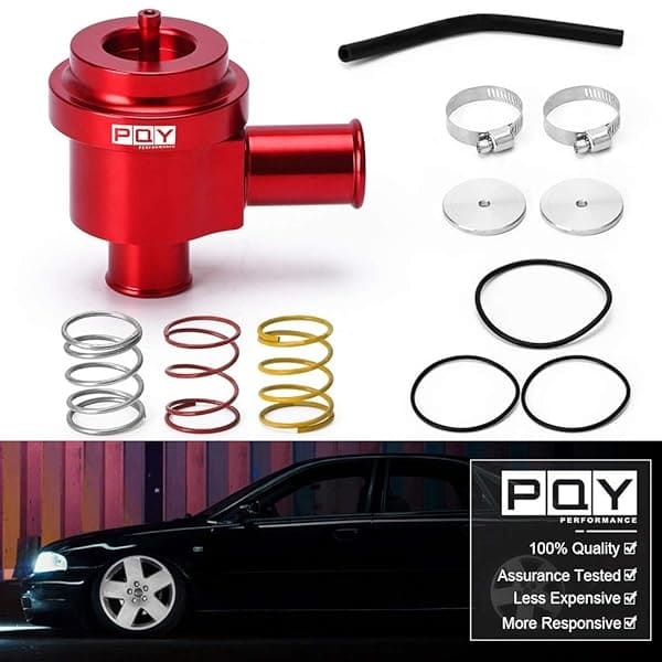 PQY 1.8T 2.7T Válvula desviadora mecanizada de precisión compatible con VW & Audi MK4, B6, B5, C5 1998-2005 rojo