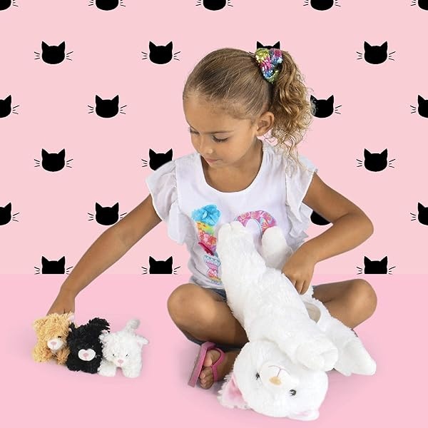 PREXTEX - Juguetes de peluche para gatos con 3 gatos y animales de peluche para bebés, cremalleras para gatos grandes, 3 gatitos de peluche para niños de 3 a 5 años, juguete de peluche para gatos, - Image 5