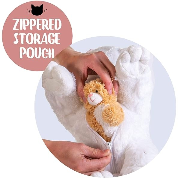 PREXTEX - Juguetes de peluche para gatos con 3 gatos y animales de peluche para bebés, cremalleras para gatos grandes, 3 gatitos de peluche para niños de 3 a 5 años, juguete de peluche para gatos, - Image 7
