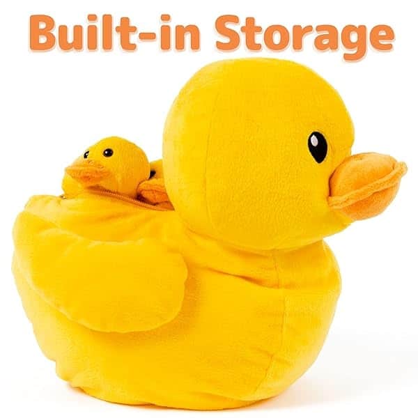 PREXTEX - Peluche de pato con 5 patos de peluche para bebés, cremalleras de pato grande, 5 patitos de peluche pequeños, juguetes de peluche de pato para niños de 3 a 5 años, juguete de pato y patito, - Image 4