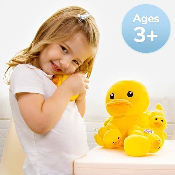 PREXTEX - Peluche de pato con 5 patos de peluche para bebés, cremalleras de pato grande, 5 patitos de peluche pequeños, juguetes de peluche de pato para niños de 3 a 5 años, juguete de pato y patito, - Image 7