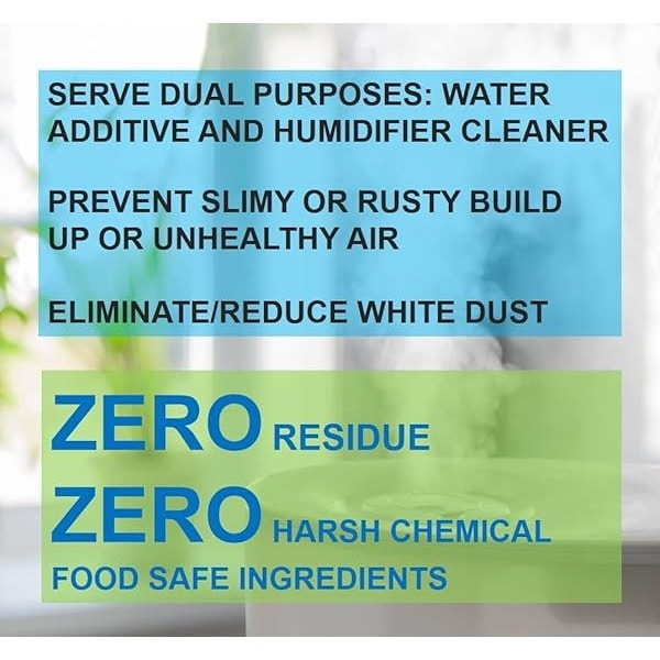 PUREFY Humidificador Tratamiento para Humidificadores Ultrasónicos y Evaporativos, Blanco, Paquete de 1 - Image 3