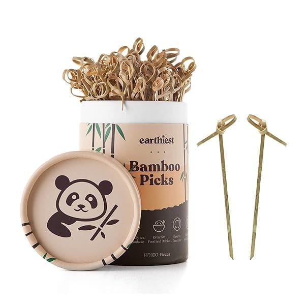 Palillos de bambú para aperitivos Martini – Palillos desechables respetuosos con el medio ambiente para alimentos y bebidas – Dos tamaños disponibles, Natural, 4" 200 Count - Image 6