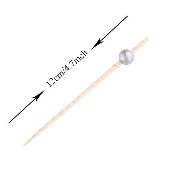 Palillos de cóctel de plata 100 unidades, palillos de madera hechos a mano, palillos de cóctel, suministros para fiestas, color plateado mate - Image 7