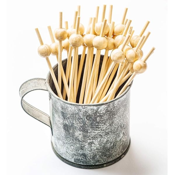 Palillos de madera hechos a mano, palillos de madera para cócteles, 100 unidades - Image 5
