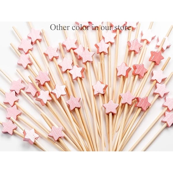 Palillos de madera hechos a mano para cócteles, 100 palillos de cóctel, suministros para fiestas, Dorado - Image 6