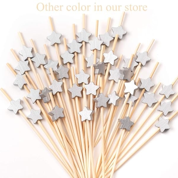 Palillos de madera hechos a mano para cócteles, 100 palillos de cóctel, suministros para fiestas, Dorado - Image 7