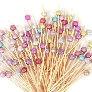 Palillos de madera para cóctel, 100 unidades, hechos a mano, palillos de madera para cócteles, suministros para fiestas, color mate