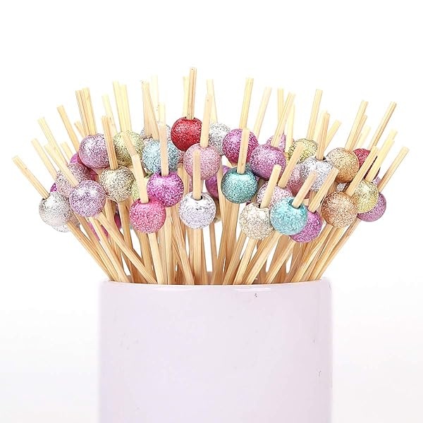 Palillos de madera para cóctel, 100 unidades, hechos a mano, palillos de madera para cócteles, suministros para fiestas, color mate - Image 5