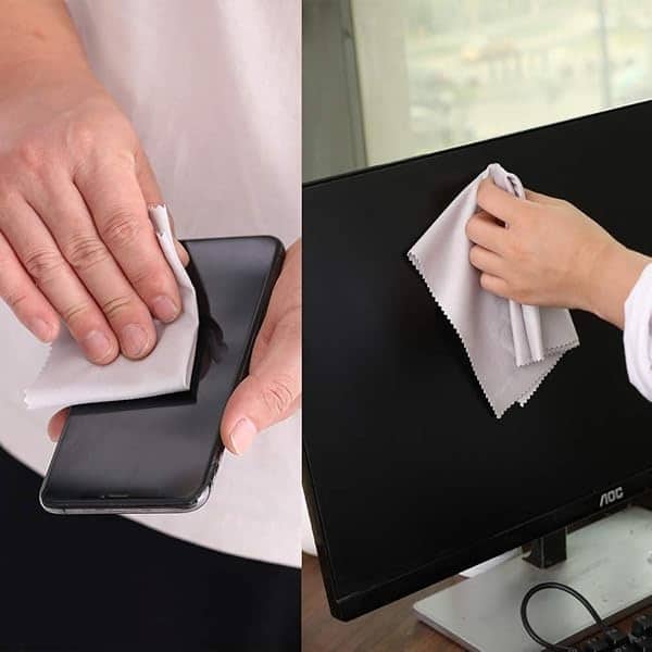 Paños de limpieza de microfibra (2 grandes 20tamaño mediano 2 portátiles), para anteojos, limpiar lentes, pantallas, cámaras, ordenadores portátiles, iPad, iPhone, anteojos, pantallas de TV LCD, teléfonos celulares y más - Image 5