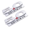 Paquete de 2 emblemas de Coyote V8 5.0 para Ford Mustang F150 F250 F350 (plateado)