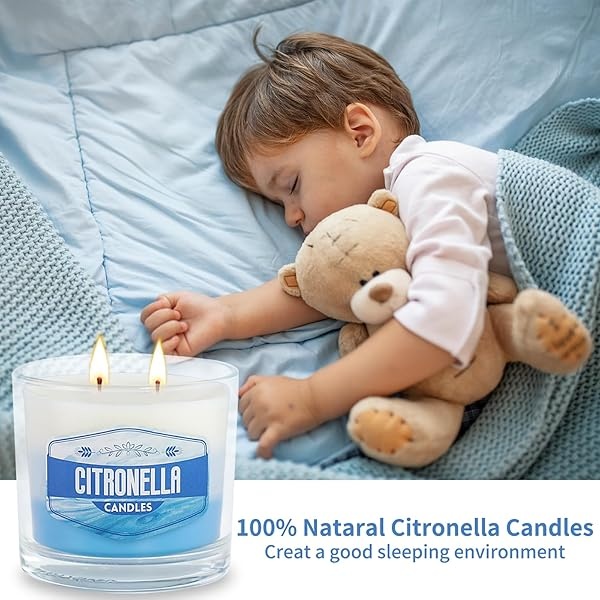 Paquete de 6 velas de citronela para exteriores, vela grande de 2 mechas de citronela para patio, vela de soja de citronela fresca de 6 onzas para el hogar, velas de 450 horas de larga duración para - Image 6