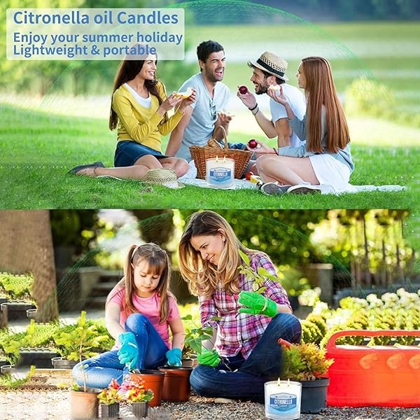 Paquete de 6 velas de citronela para exteriores, vela grande de 2 mechas de citronela para patio, vela de soja de citronela fresca de 6 onzas para el hogar, velas de 450 horas de larga duración para - Image 9