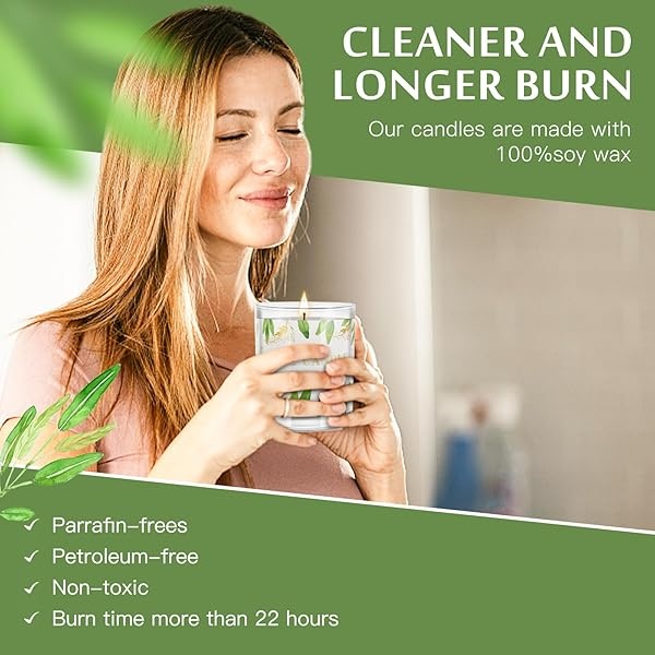 Paquete de 6 velas de salvia pura de larga duración, 3.5 onzas cada vela de salvia para limpiar la energía negativa de la casa, velas de salvia de cera de soja natural para el hogar, velas de mancha de salvia para relajarse y restaurar el cuerpo y la mente - Image 3