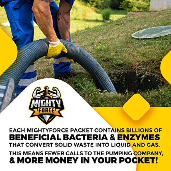 Paquetes de descarga para tratamiento de tanque séptico, desechables, 1 año de suministro (12 paquetes mensuales) – miles de millones de bacterias activas por paquete – simplemente gota, enjuagar, repetir - Image 6
