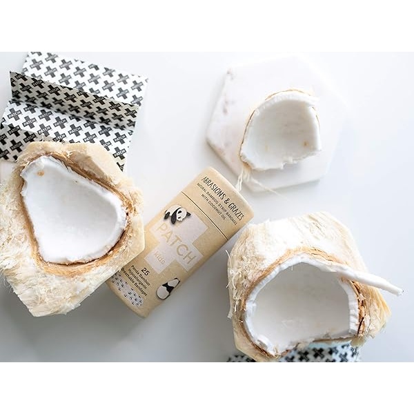 Parche para niños ecológicos de bambú para abrasiones y rozaduras, hipoalergénico, cuidado de heridas para piel sensible, biodegradable, libre de látex, libre de plástico, sin residuos, aceite de coco, 25 quilates (paquete de 3) - Image 8