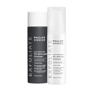 Paula's Choice-SKIN PERFECTING 8% AHA Gel Exfoliant & 2% BHA Liquid Duo-Facial Exfoliants for Blackheads Enlarged Pores Wrinkles and Fine Lines Face Exfoliators w/Glycolic Acid Salicylic Acid