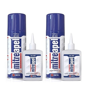 Pegamento MITREAPEL Super CA (2 x 3.5 oz) con activador adhesivo en aerosol (2 x 14.5 fl oz), pegamento Crazy Craft para madera, plástico, metal, cuero, cerámica, pegamento de cianoacrilato para manualidades y construcción (2 unidades)