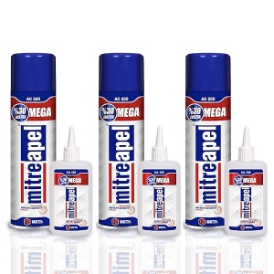 Pegamento MITREAPEL Super CA (3 x 130 g) con activador adhesivo en aerosol (3 x 17 fl oz). Pegamento Crazy Craft para madera, plástico, metal, cuero, cerámica, pegamento de cianoacrilato para manualidades y construcción, paquete de 3