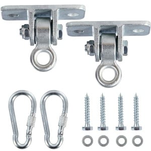 Perchas giratorias de 180 °, de acero inoxidable abierto, para techo, madera, porche, columpio para colgar en el patio, gimnasio, cuerda de boxeo, hamaca, silla, yoga, soporte para columpio de 120 libras