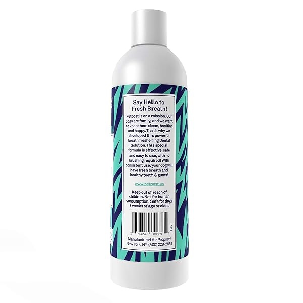 Petpost | Solución dental para perros - Aditivo de agua que elimina el mal aliento - Placa y caries dentales - Solución natural de limpieza de dientes - Image 4