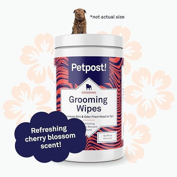 Petpost | Toallitas de aseo para perros – Toallitas grandes desodorizantes con aroma de cerezo en flor – 70 almohadillas de algodón ultra suaves en solución de limpieza (flor de cerezo) - Image 6