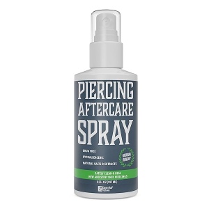 Piercing Aftercare Spray (236 ml), hecho de las mejores sales y aloe vera, natural y suave al contacto, cura heridas de piercing, fabricado en Estados Unidos