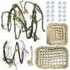 PietyPet Reptile Lagarto Hábitat Accesorios de decoración, hamaca de dragón barbuda, hamaca de reptil natural con enredaderas artificiales y plantas para camaleón, lagartos, gecko, serpientes