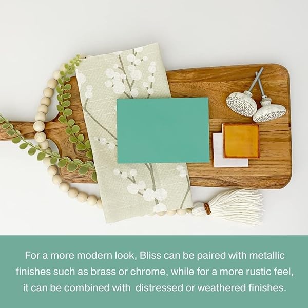 Pintura de estilo gis, para muebles, decoración del hogar, manualidades, ecológica, todo en uno, no necesita cera (Bliss [Verde azulado], pinta (16 onzas)) - Image 9