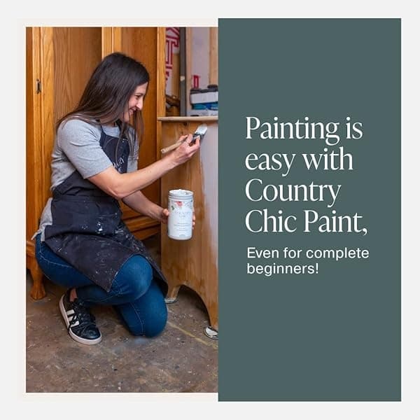 Pintura de estilo gis, para muebles, decoración del hogar, manualidades, ecológica, todo en uno, no necesita cera (Jitterbug [verde azulado oscuro], pinta (16 onzas)) - Image 6