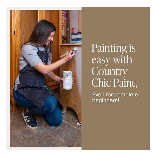 Pintura de estilo gis, para muebles, decoración del hogar, manualidades, ecológica, todo en uno, no necesita cera (madera flotante [café], pinta (16 onzas)) - Image 6