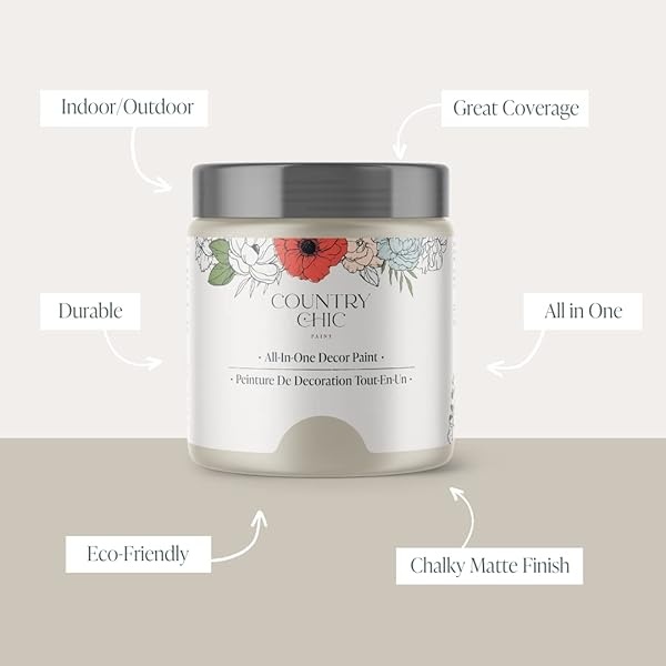 Pintura de estilo gis, para muebles, decoración del hogar, manualidades, ecológica, todo en uno, no necesita cera (té de domingo [gris cálido], pinta (16 onzas)) - Image 3