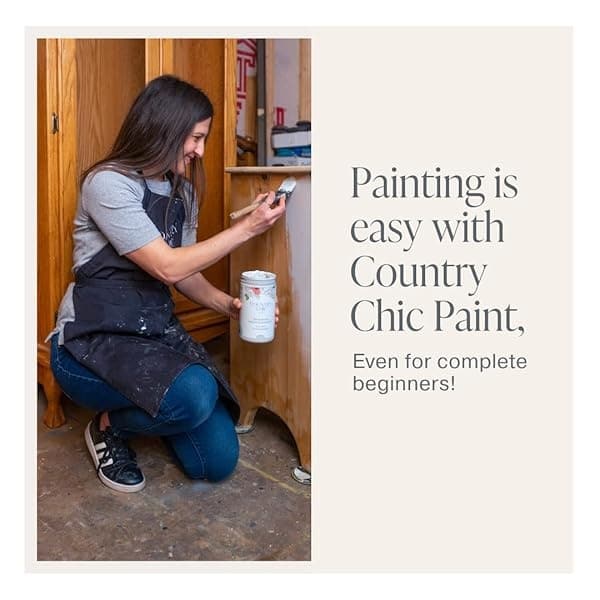 Pintura de estilo gis, para muebles, decoración del hogar, manualidades, respetuosa con el medio ambiente, todo en uno, no necesita cera (tarta de queso [blanco roto], muestra (4 onzas)) - Image 6
