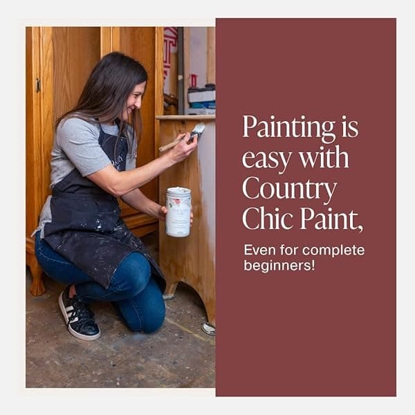 Pintura de estilo gis, para muebles, decoración del hogar, manualidades, respetuosa con el medio ambiente, todo en uno, no necesita cera (salsa de arándano [rojo], cuarto de galón (32 onzas)) - Image 6