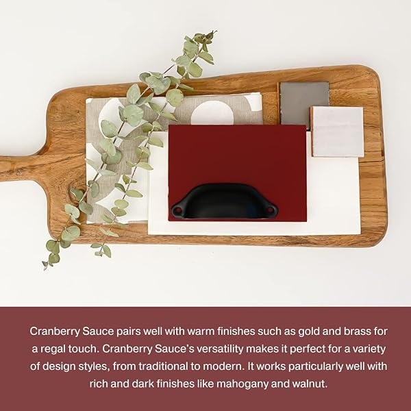 Pintura de estilo gis, para muebles, decoración del hogar, manualidades, respetuosa con el medio ambiente, todo en uno, no necesita cera (salsa de arándano [rojo], cuarto de galón (32 onzas)) - Image 9