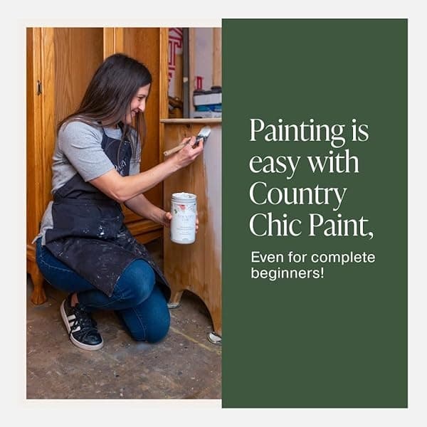 Pintura de estilo gis para muebles, decoración del hogar, manualidades, respetuosa con el medio ambiente, todo en uno, no necesita cera (Colina hueca [verde oscuro], pinta (16 onzas)) - Image 9