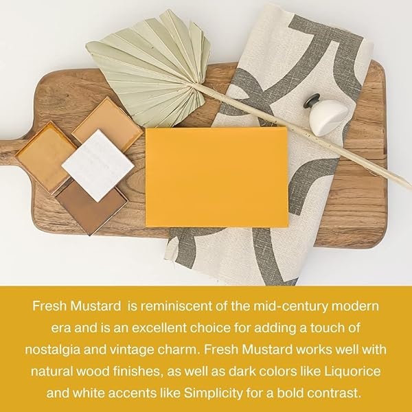Pintura de estilo gis, para muebles, decoración del hogar, manualidades, respetuosa con el medio ambiente, todo en uno, no necesita cera (mostaza fresca [amarillo mostaza], pinta (16 onzas)) - Image 9