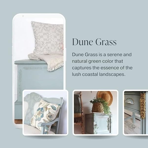 Pintura de estilo gis, para muebles, decoración del hogar, manualidades, respetuosa con el medio ambiente, todo en uno, no necesita cera (zacate duna [verde], pinta (16 onzas)) - Image 4