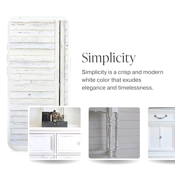 Pintura de estilo gis, para muebles, decoración del hogar, manualidades, respetuosa con el medio ambiente, todo en uno, no necesita cera (simplicidad [blanca], pinta (16 onzas)) - Image 4
