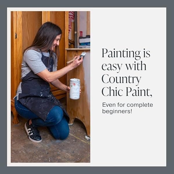 Pintura de estilo gis, para muebles, decoración del hogar, manualidades, respetuosa con el medio ambiente, todo en uno, no necesita cera (lino perezoso [gris claro], muestra (4 onzas)) - Image 6