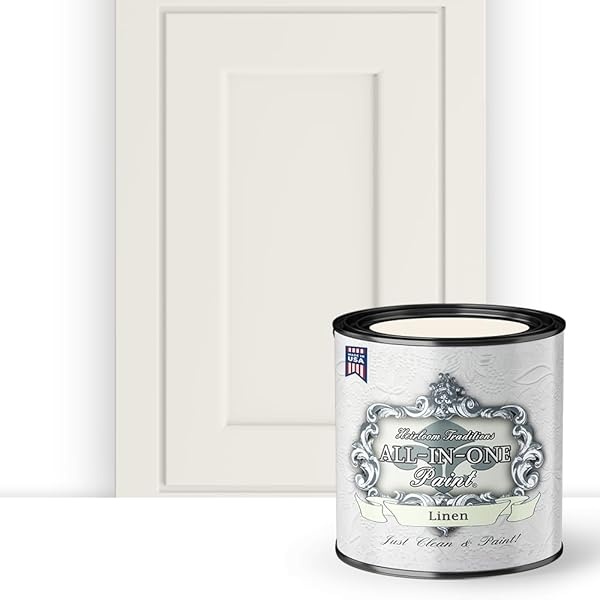 Pintura de lino (blanquecina), acabado todo en uno, 32oz Quart, Blanco