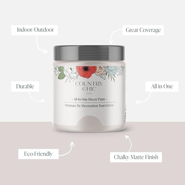 Pintura estilo gis – para muebles, decoración del hogar, manualidades, ecológica, todo en uno, no necesita cera – Colores de colección Lustrum, Darling, pint (16 oz), 1 - Image 3
