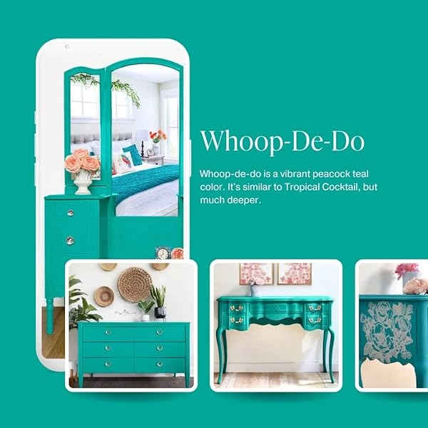 Pintura estilo gis – para muebles, decoración del hogar, manualidades, ecológica, todo en uno, no necesita cera – Colores de colección Lustrum, Whoop-de-do, quart (32 oz), 1 - Image 4
