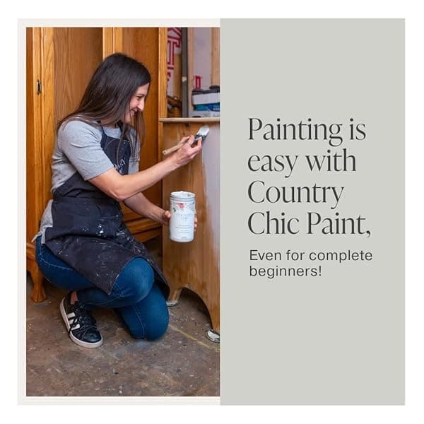 Pintura estilo gis – para muebles, decoración del hogar, manualidades, respetuosa con el medio ambiente, todo en uno, no necesita cera (playa de guijarros [gris], pinta (16 onzas)) - Image 6