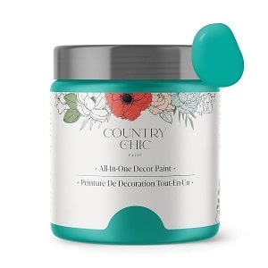 Pintura estilo tiza – para muebles, decoración del hogar, manualidades, respetuoso con el medio ambiente, todo en uno, no necesita cera, colores de colección de Lustrum (Whoop-de-do [Bright Teal], muestra (4 onzas)