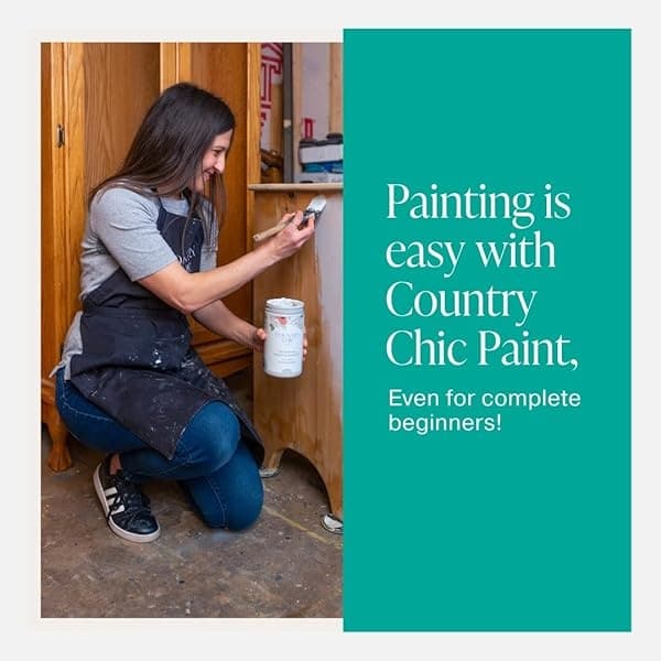 Pintura estilo tiza – para muebles, decoración del hogar, manualidades, respetuoso con el medio ambiente, todo en uno, no necesita cera, colores de colección de Lustrum (Whoop-de-do [Bright Teal], muestra (4 onzas) - Image 6