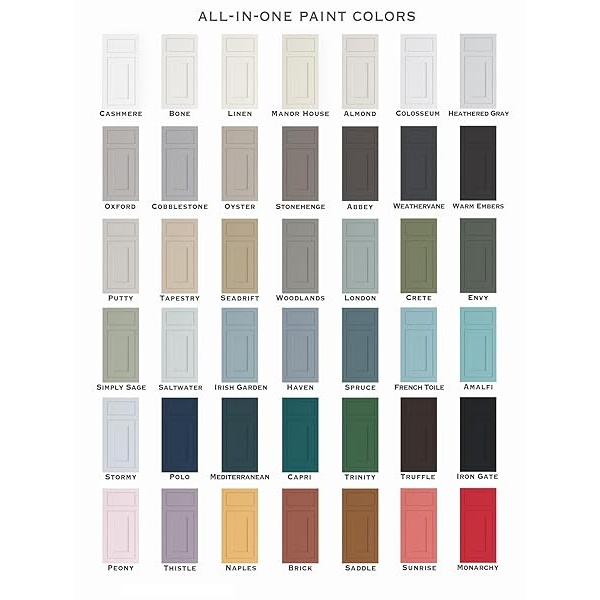 Pintura todo en uno, Stonehenge (gris de tono medio), 32 onzas líquidas de cuarto de galón Pintura duradera para armarios y muebles. Imprimación y capa superior integradas, no necesita lijar. - Image 4