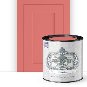 Pintura todo en uno de Heirloom Traditions, amanecer (coral naranja), cuarto de galón de 32 onzas